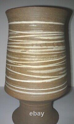 Vintage Brown Clay Pottery Vase Charles Counts Beaver Ridge Rising Fawn