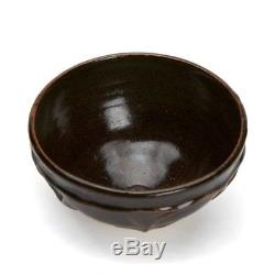 Vintage Brown Glazed Wheel Moulded Studio Pottery Bowl