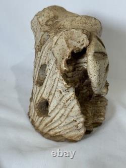 Vintage Bruce Anderson Brutalist Studio Pottery Owl Candle Holder Signed