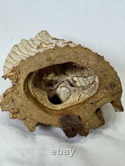 Vintage Bruce Anderson Brutalist Studio Pottery Owl Candle Holder Signed