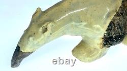 Vintage Brutalist Ceramic Sculpture Anteater Style Animal Form Studio Pottery Or