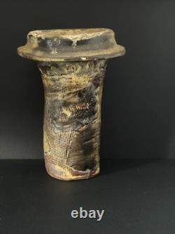Vintage Brutalist Studio Pottery Vase Unique EUC