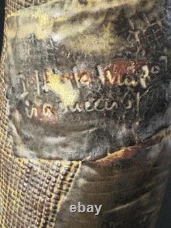 Vintage Brutalist Studio Pottery Vase Unique EUC