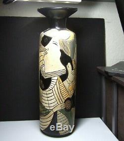 Vintage CA Studio Art Pottery Abstract Expressionist Modernist Ceramic Vase