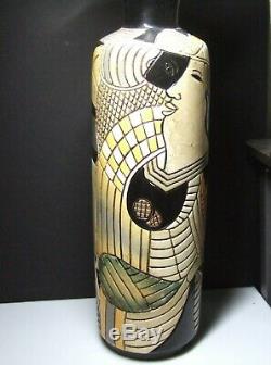 Vintage CA Studio Art Pottery Abstract Expressionist Modernist Ceramic Vase