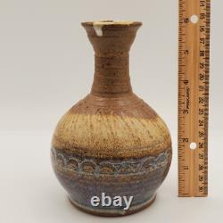 Vintage CURTIS'81 Art Pottery Stoneware Vase Signed