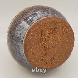 Vintage CURTIS'81 Art Pottery Stoneware Vase Signed