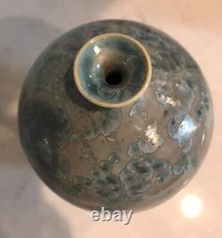 Vintage Cameron Covert Vase Crystalline Glaze in Grey Olive Blue Green