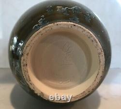 Vintage Cameron Covert Vase Crystalline Glaze in Grey Olive Blue Green