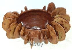 Vintage Carol Fugmann Studio Pottery Slab Clay Vase Bowl Abstract 12 Hand Craft