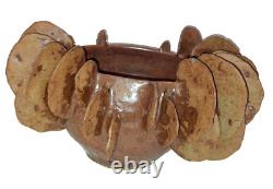 Vintage Carol Fugmann Studio Pottery Slab Clay Vase Bowl Abstract 12 Hand Craft