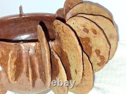 Vintage Carol Fugmann Studio Pottery Slab Clay Vase Bowl Abstract 12 Hand Craft