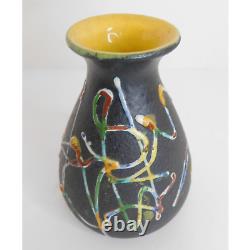 Vintage Ce As Albisola Studio Pottery Vase Abstract Modernist Art Deco Italian
