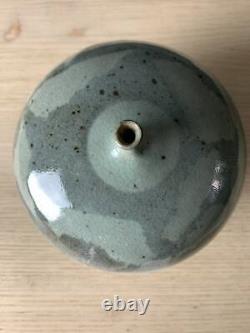 Vintage Celadon studio pottery weed pot vase