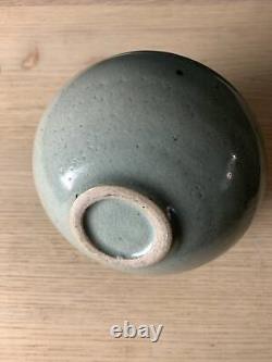 Vintage Celadon studio pottery weed pot vase