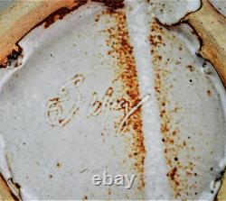 Vintage Ceramic Abstract Plate Signed Studio Pottery Beautiful Inlay Decoration