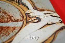Vintage Ceramic Abstract Plate Signed Studio Pottery Beautiful Inlay Decoration
