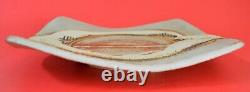 Vintage Ceramic Abstract Plate Signed Studio Pottery Beautiful Inlay Decoration