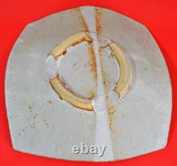 Vintage Ceramic Abstract Plate Signed Studio Pottery Beautiful Inlay Decoration