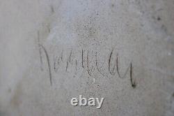 Vintage Ceramic Abstract Plate Signed Studio Pottery Green Stoneware