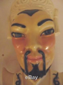 Vintage Ceramic Arts Studio Lotus & Manchu Head Wall Hangers head vase