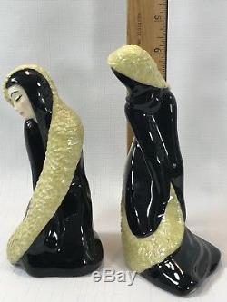 Vintage Ceramic Arts Studio Pensive & Blythe Figurines Black and Yellow