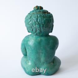 Vintage Ceramic Figurine of Bala Krishna Indian Hindu Deity 20thC Studio Pottery