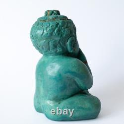 Vintage Ceramic Figurine of Bala Krishna Indian Hindu Deity 20thC Studio Pottery