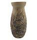 Vintage Ceramic Studio Art Pottery Vase Floral Carved Signed 1969 READ