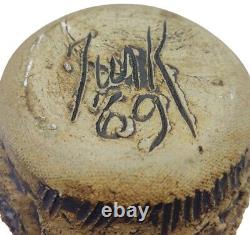 Vintage Ceramic Studio Art Pottery Vase Floral Carved Signed 1969 READ