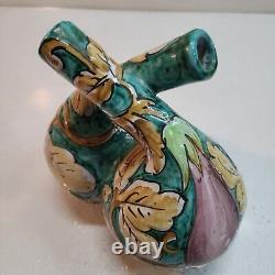 Vintage Ceramic Studio Art Two Finger Double Vase Made in Italy Numbered 2/16