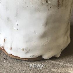 Vintage Ceramic Vase Textured Ikebana Brutalist Studio Pottery Creamy Heavy Rare