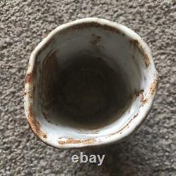 Vintage Ceramic Vase Textured Ikebana Brutalist Studio Pottery Creamy Heavy Rare