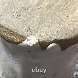 Vintage Ceramic Vase Textured Ikebana Brutalist Studio Pottery Creamy Heavy Rare