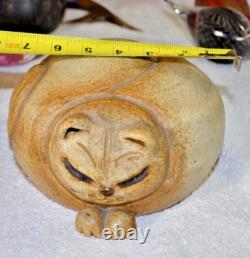 Vintage Ceramics Sleep Cat Art Studio Pottery Cat Sculpture- Signed 7.5