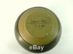 Vintage Charles Counts Beaver Ridge 1959-1961 Studio Pottery Bowl Vase MCM Green