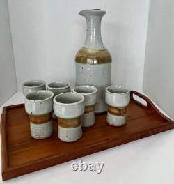 Vintage Charles Halling Studio Pottery Serving Set 7 Pieces. 1970s-1980s