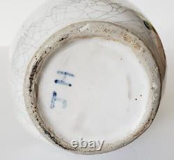 Vintage Chinese Crackle Pottery Art Studio Floral Vase