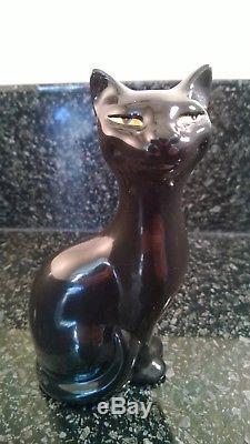 Vintage Christina Gray Cheshire Black Cat Pottery Figure Chester Studios Signed