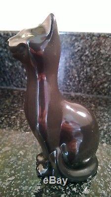 Vintage Christina Gray Cheshire Black Cat Pottery Figure Chester Studios Signed