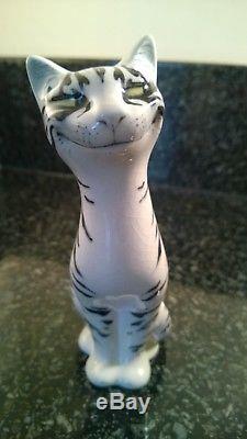 Vintage Christina Gray Cheshire Cat Pottery Figure Chester Studios Signed 1960's