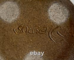 Vintage Chuck Solberg Studio Pottery Wood Fired Sgraffito Vase