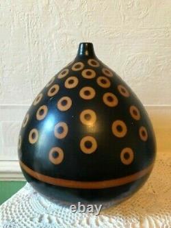 Vintage Chulucanas Peru Pottery Vase Genaro Paz C 20th Century Modernist