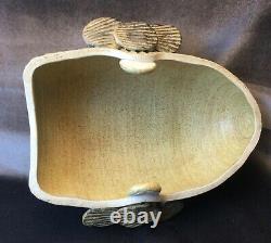 Vintage Clyde Gobble North Carolina Art Studio Pottery Large Chicken Roaster