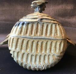 Vintage Clyde Gobble North Carolina Art Studio Pottery Large Chicken Roaster