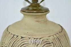 Vintage Coil Clay Pottery Studio Art Table Lamp Mid Century MCM Brutalist Danish