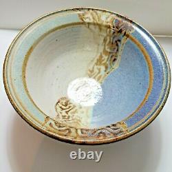 Vintage Colombe Studio 1984 Handcrafted Pottery Art Bowl Unique Glaze and Signed