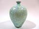 Vintage Crystalline Pottery Large Vase Artist Signed 9.5 Light Blue Turquoise