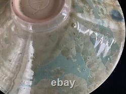 Vintage Crystalline Studio Pottery Bowl Dish Signed