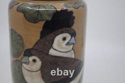 Vintage DLA Don & Linda Asakawa Scenic Bird Vase Studio Pottery Vase 1981 8 1/2